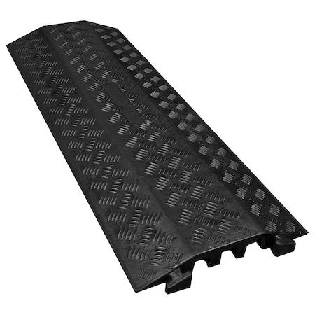 Electriduct Cable Ramp, 2 in H, 39 in L, 13-3/4 in W, 3 Channel, Rubber, Black DO-ED-LG3-BK